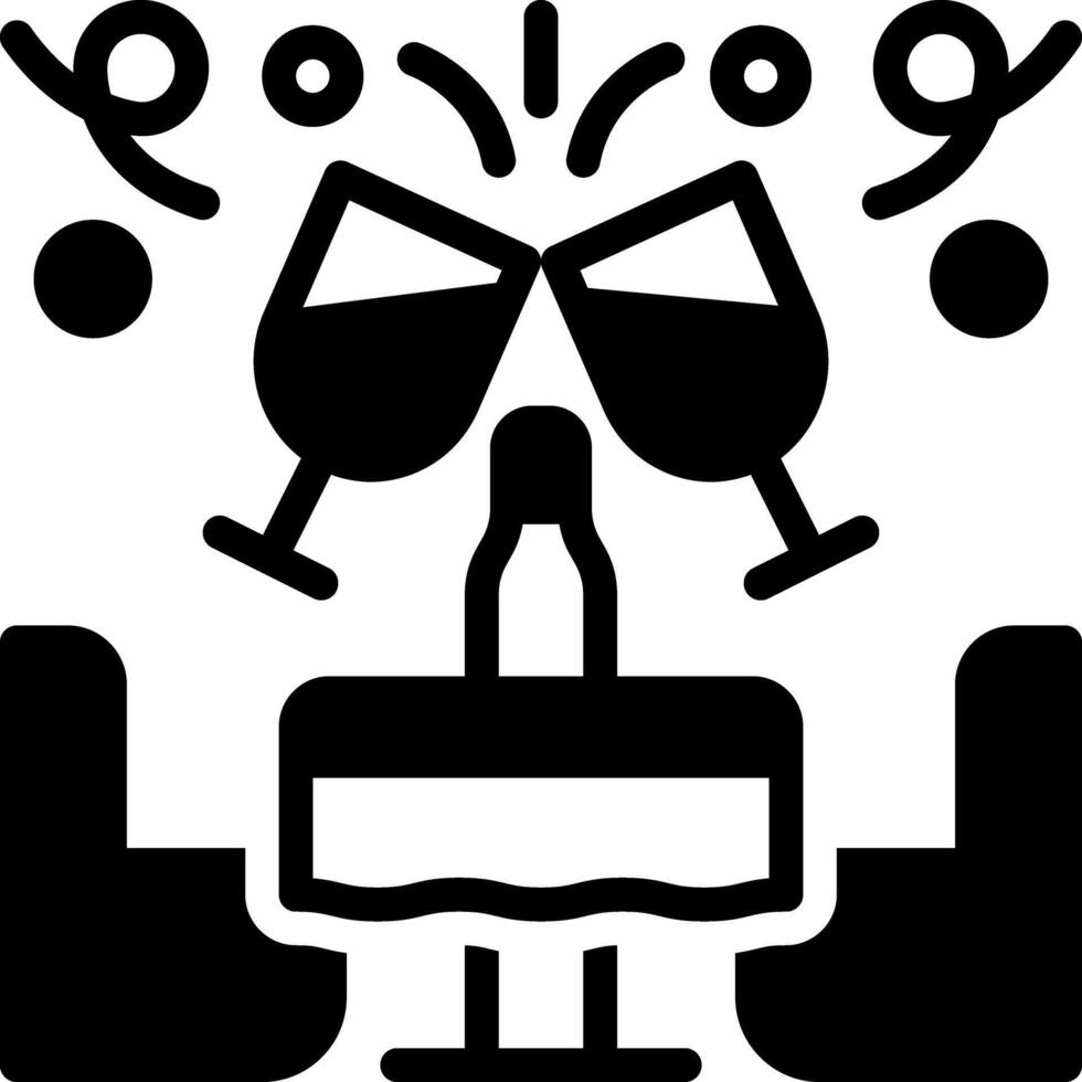 Solid black icon for cheers vector