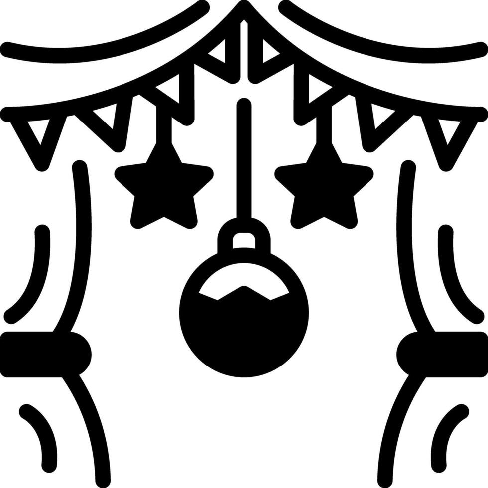 Solid black icon for decoration vector