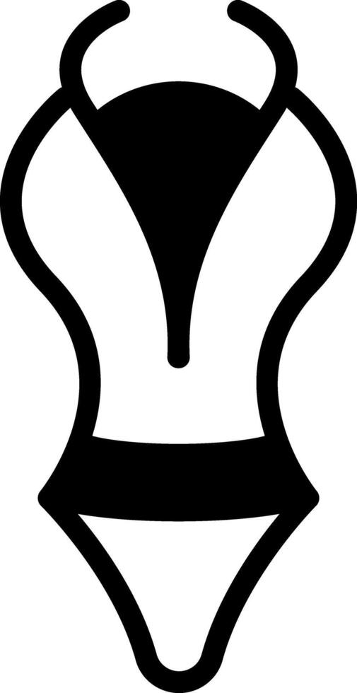 Solid black icon for swimsuit vector