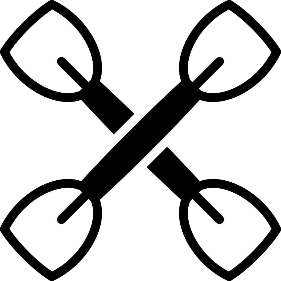 Solid black icon for paddle vector