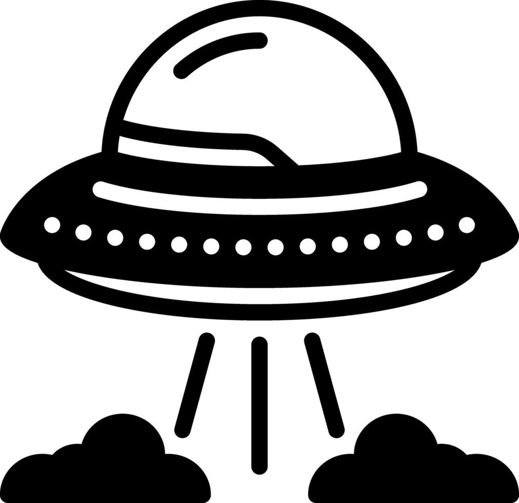 Solid black icon for flying saucer vector