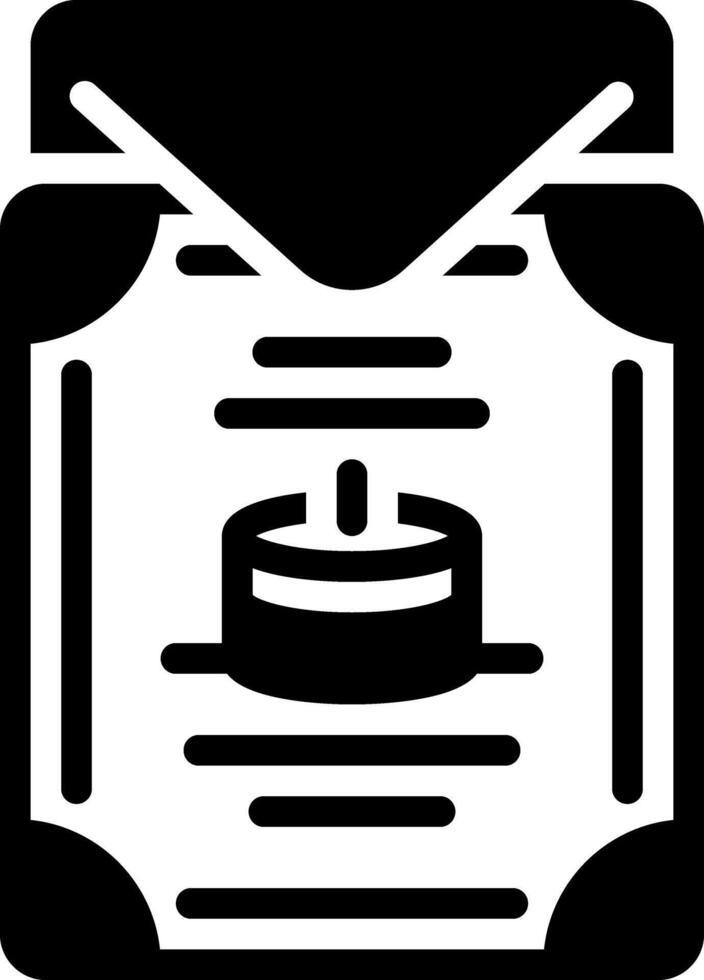 Solid black icon for invitation vector