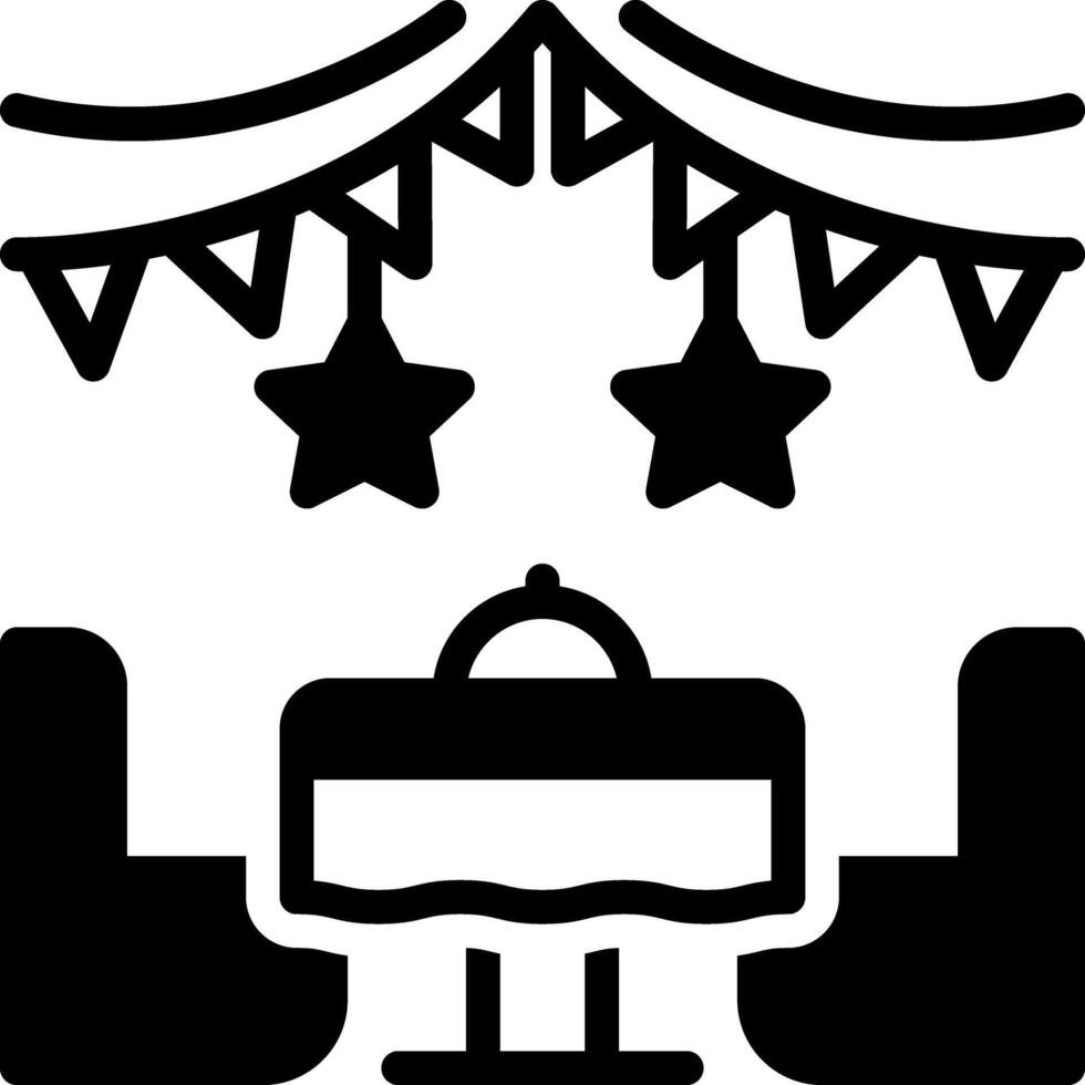 Solid black icon for dinner vector