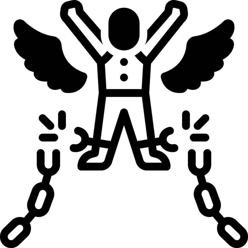 Solid black icon for feedom vector