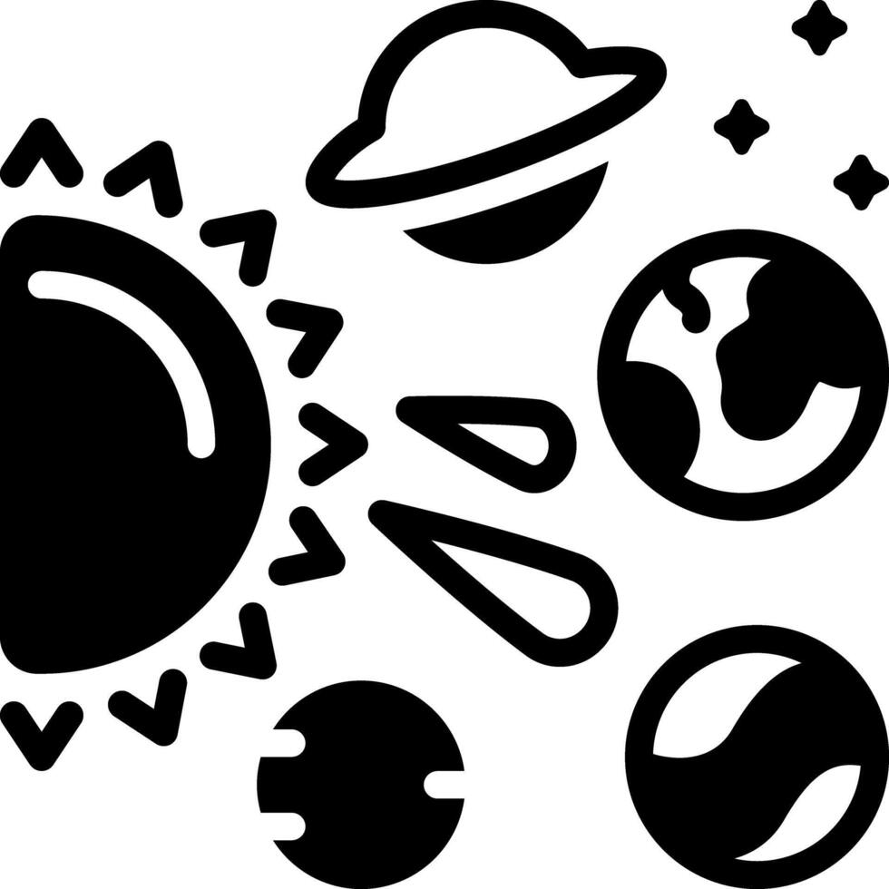 Solid black icon for universe vector