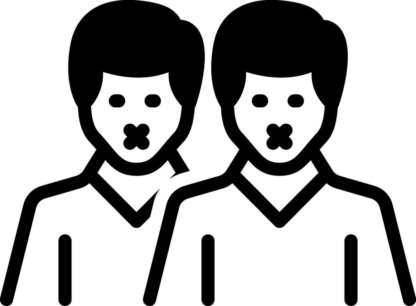 Solid black icon for censorship vector