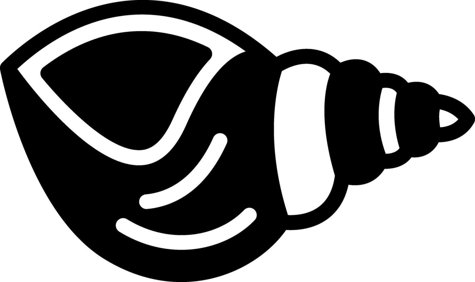 Solid black icon for shell vector