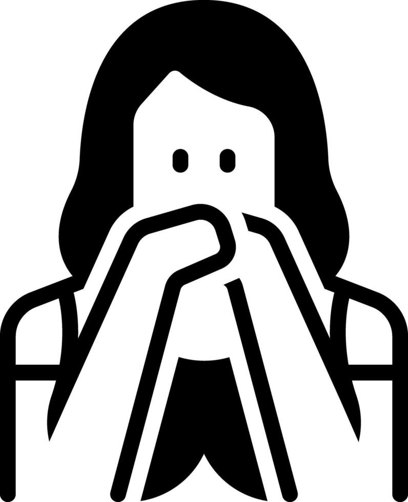 Solid black icon for mute people vector