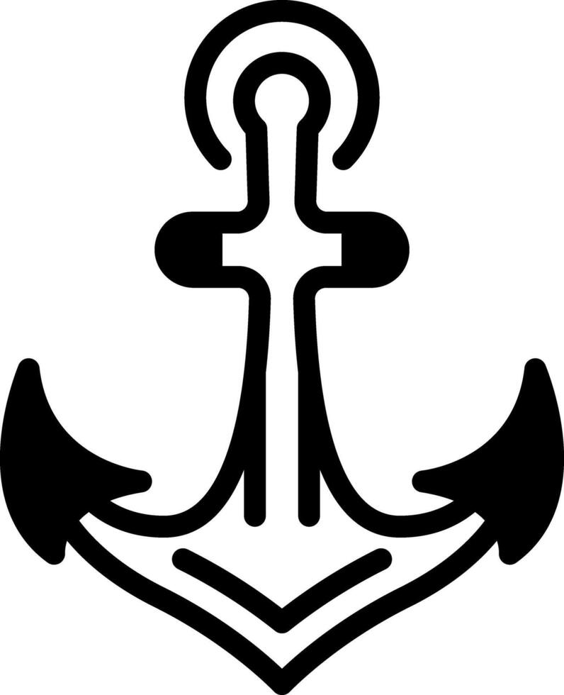 Solid black icon for anchor vector
