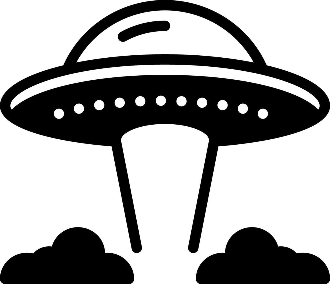 Solid black icon for ufo vector