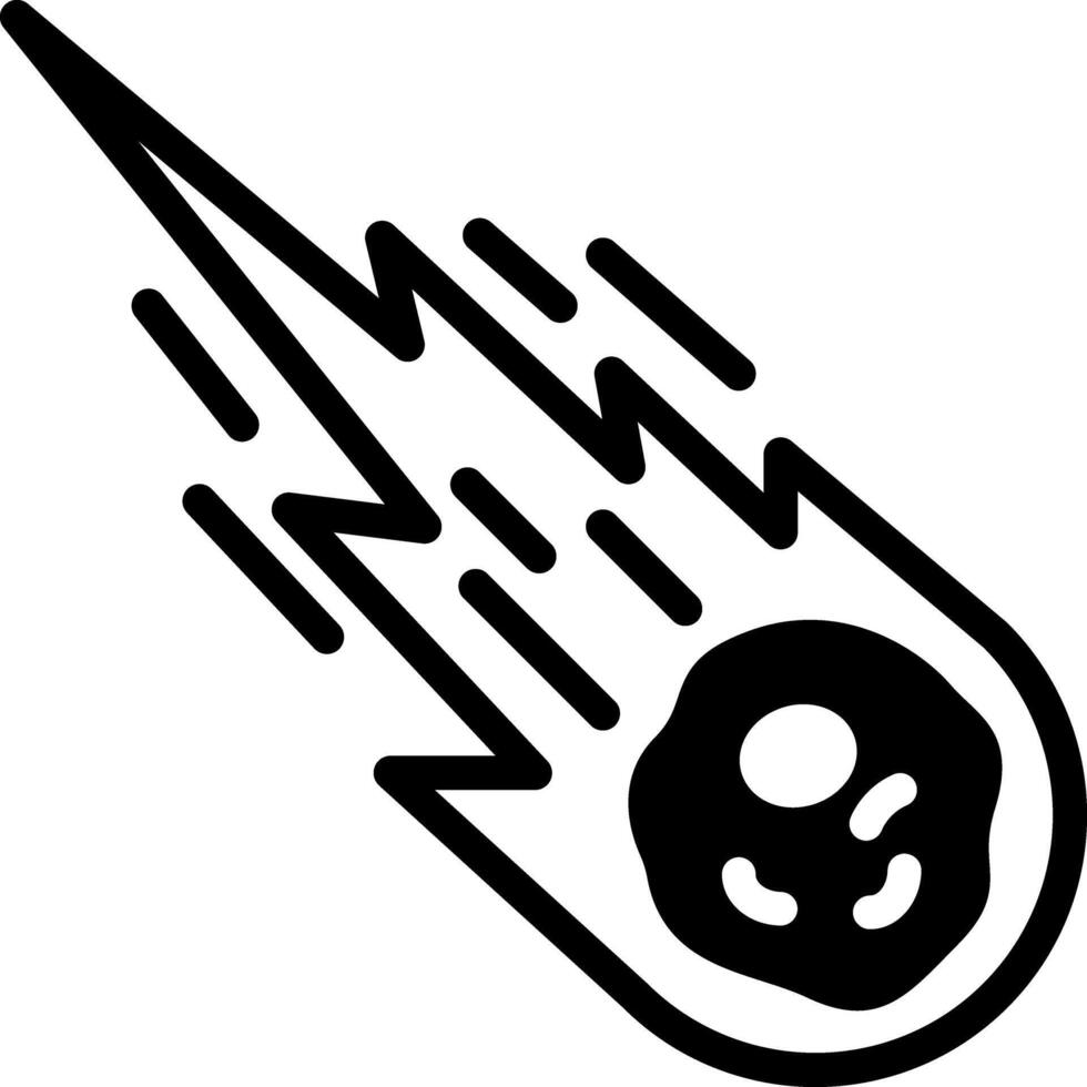Solid black icon for comet vector