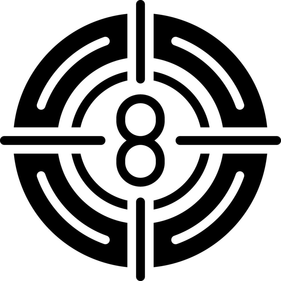 Solid black icon for countdown vector