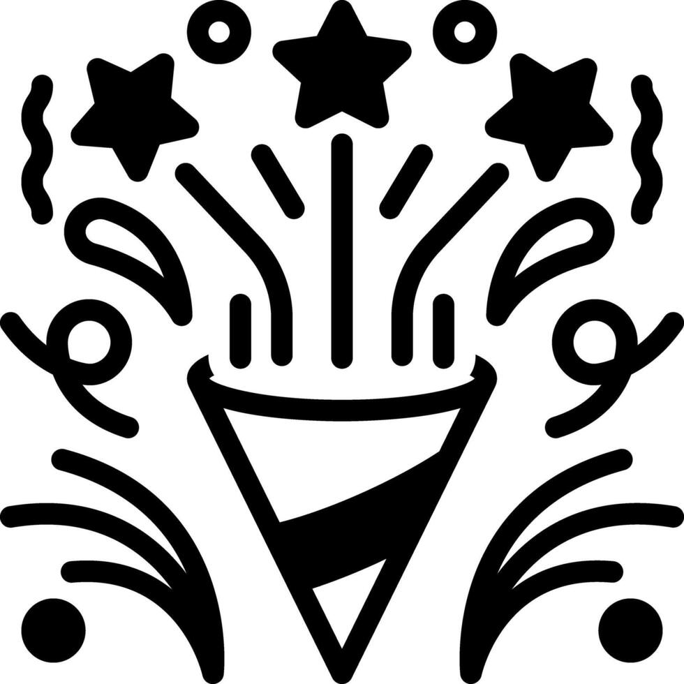 Solid black icon for celebration vector