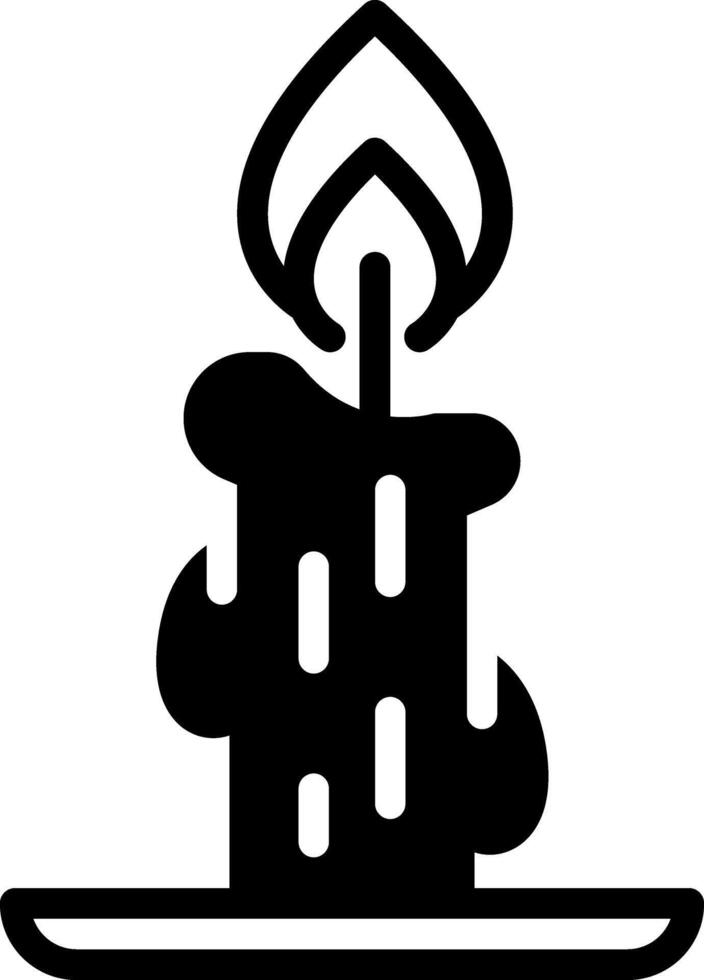 Solid black icon for candles vector