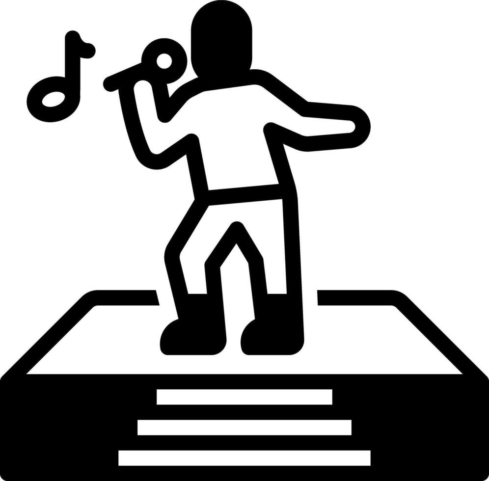 Solid black icon for singing vector
