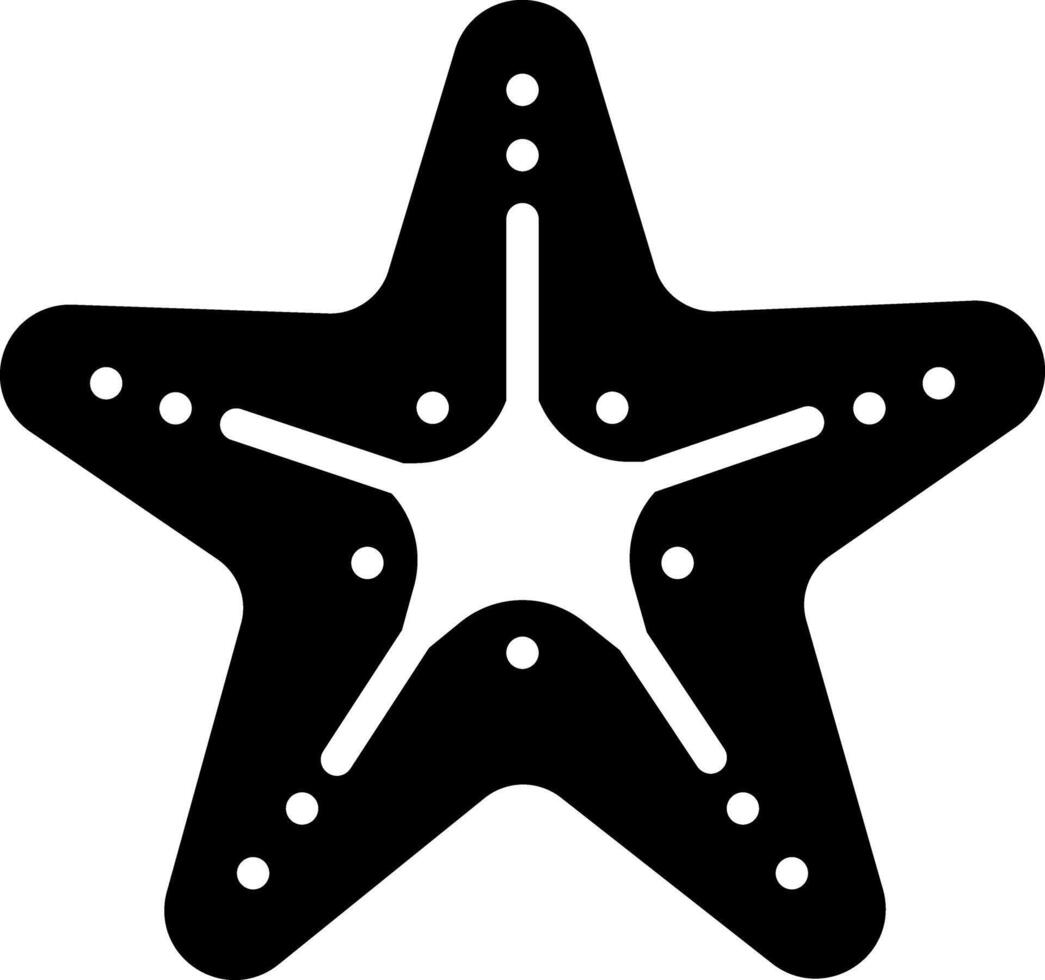 Solid black icon for sea star vector