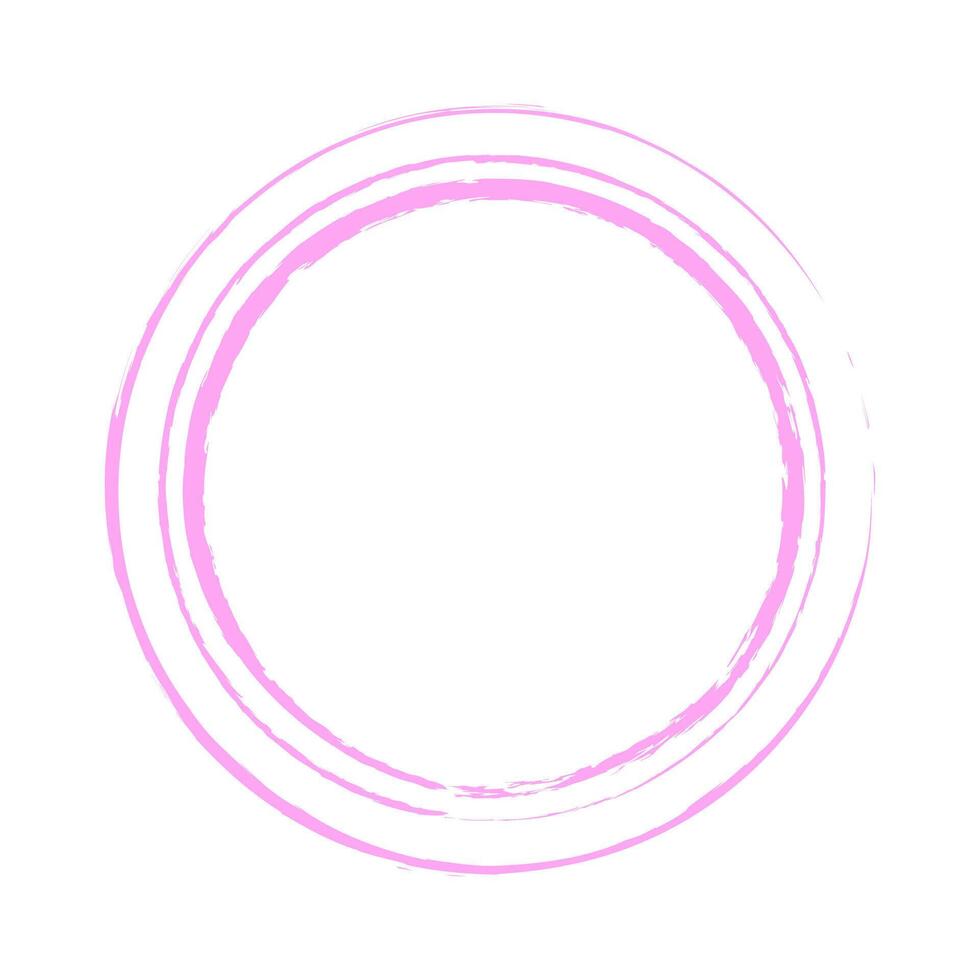 Round Pink Paint Brush Stroke Frame vector