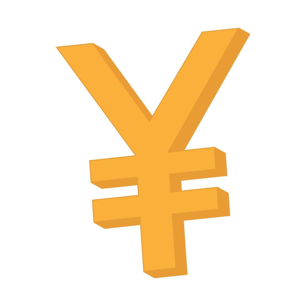 Japanese Golden Yen Symbol vector