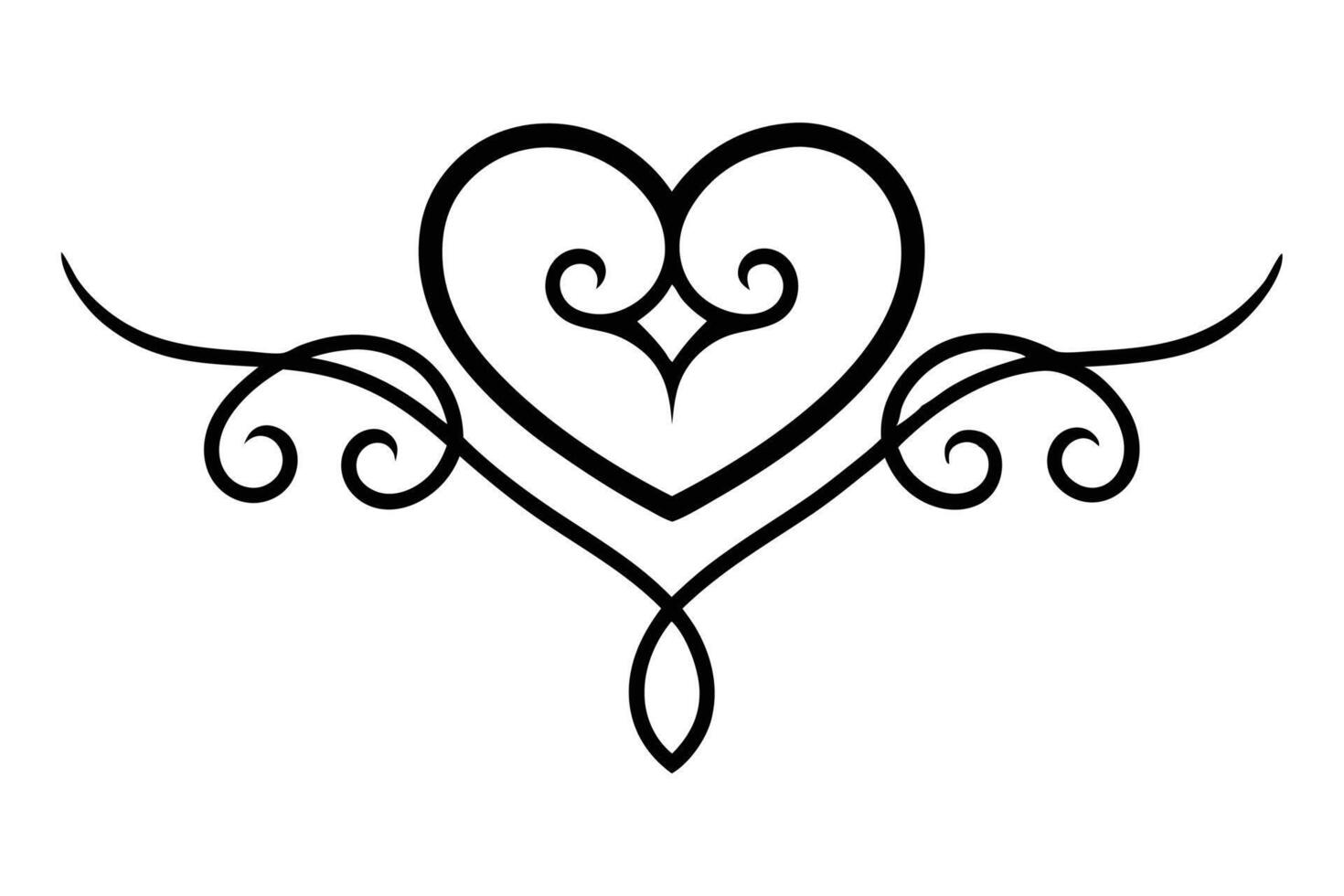 Love icon ornament isolated on white background vector