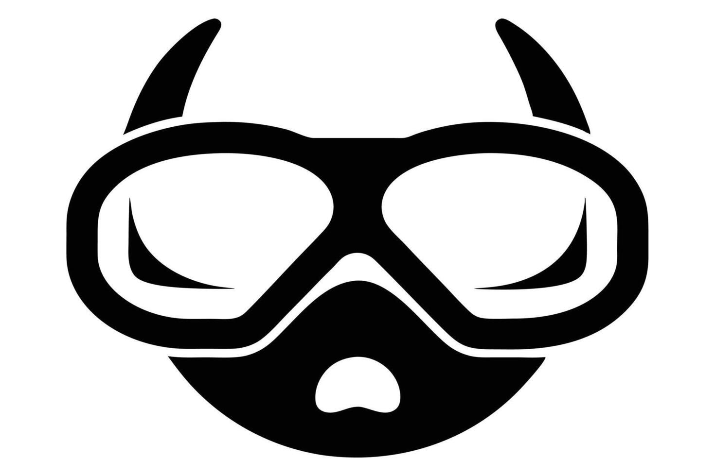 Diving mask silhouette illustration vector