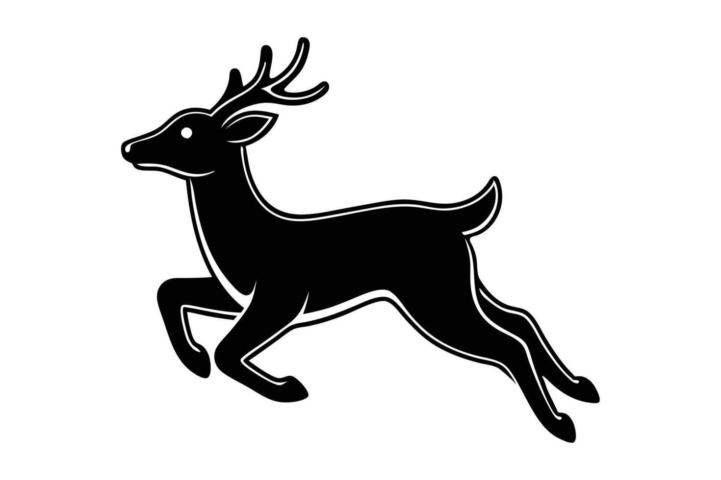 Deer jumping silhouette illustration vector