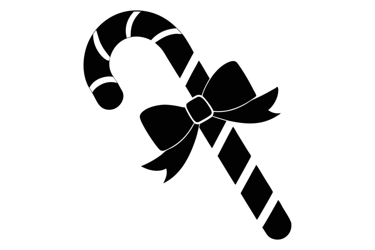 Christmas candy cane silhouette illustration vector
