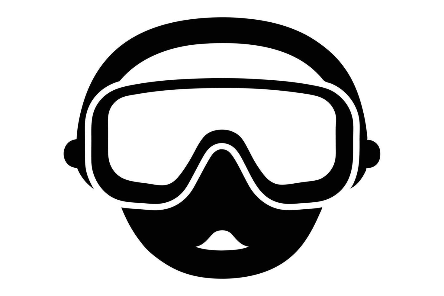 Diving mask silhouette icon vector