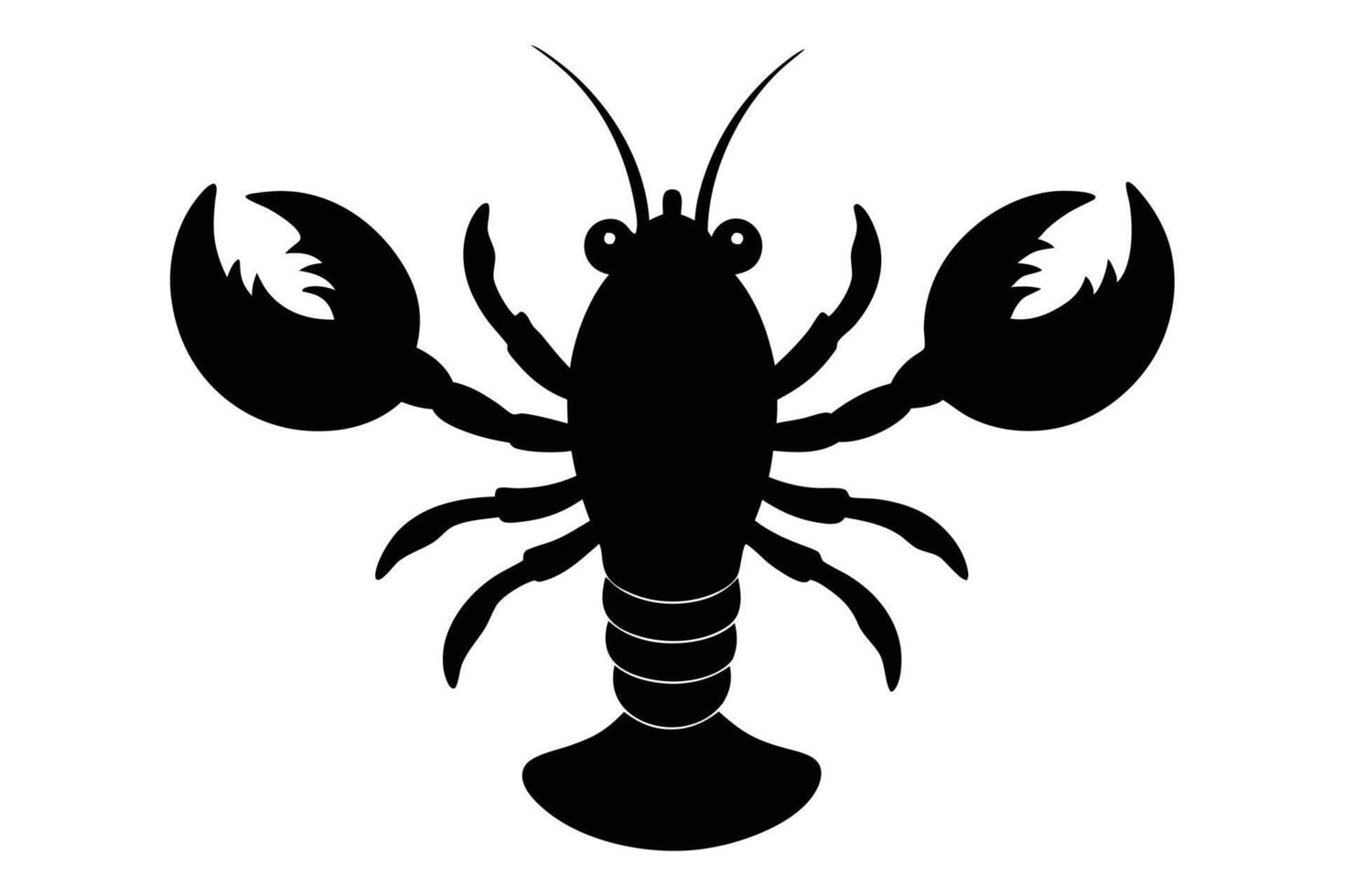 Lobster silhouette illustration vector