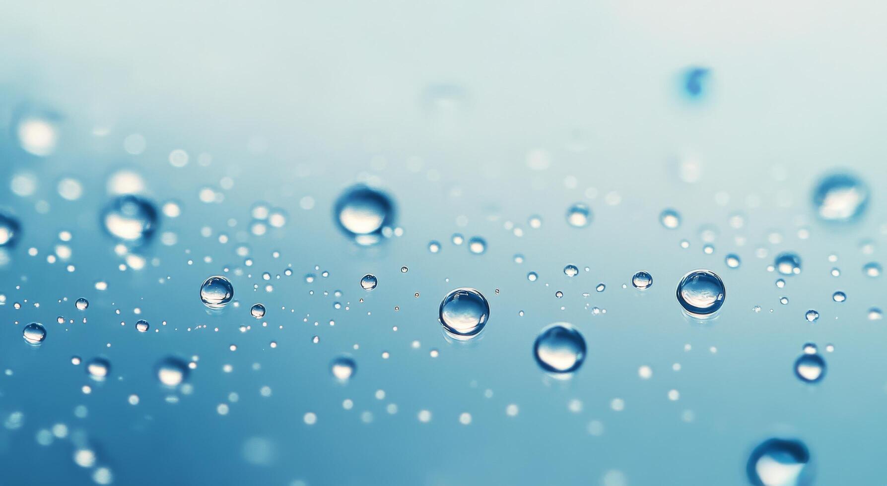 Bubbles floating in clear blue water with soft light reflections creating a serene atmosphere photo