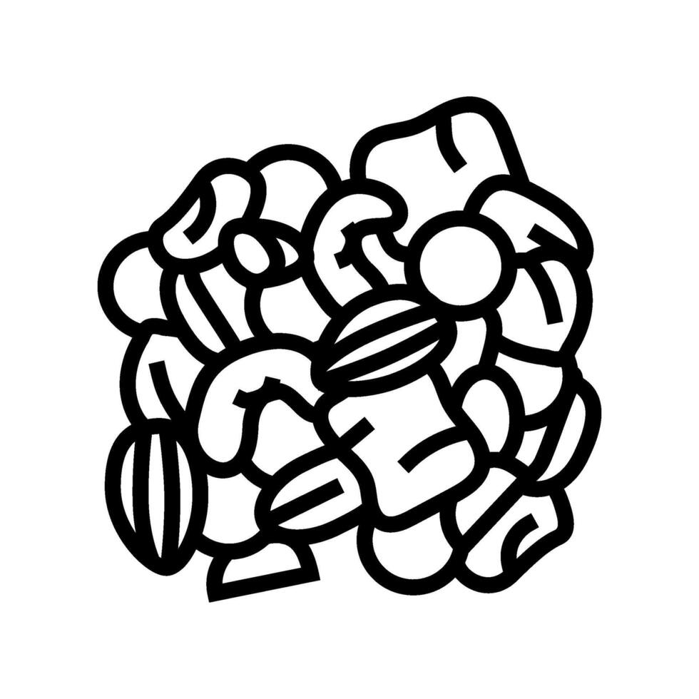 trail mix snack food line icon illustration vector
