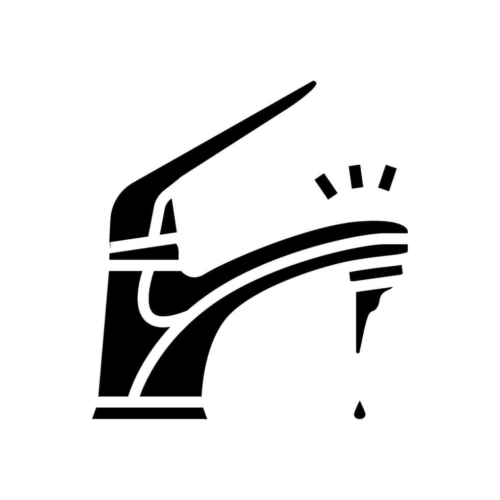 dripping faucet water saving glyph icon illustration vector