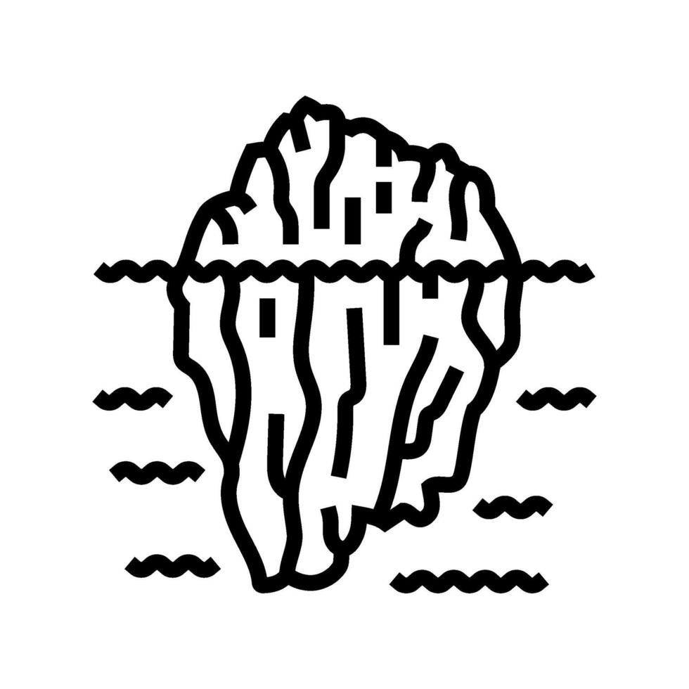iceberg weather natural phenomena line icon illustration vector