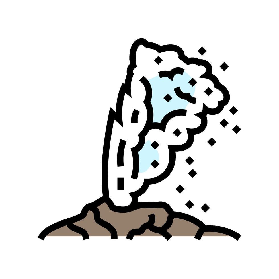 geyser weather natural phenomena color icon illustration vector