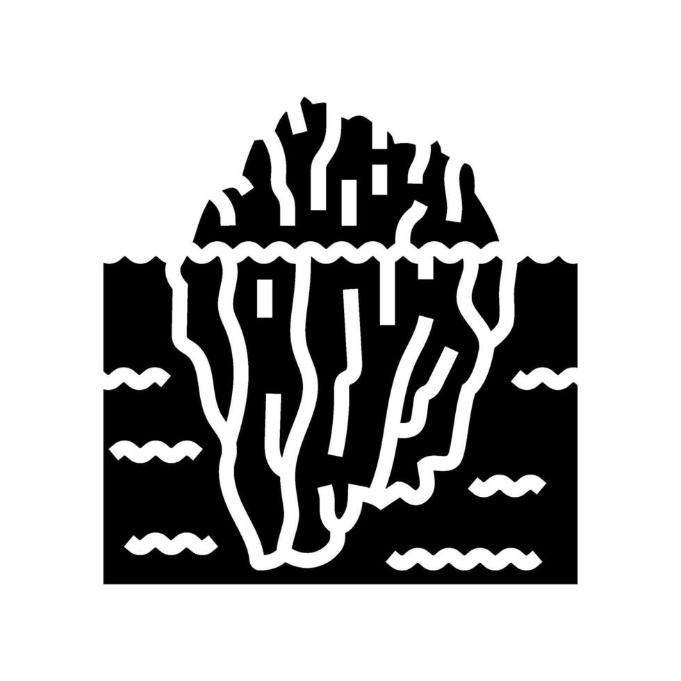 iceberg weather natural phenomena glyph icon illustration vector