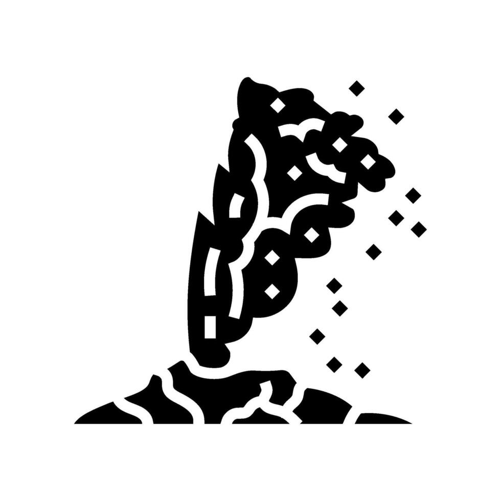 geyser weather natural phenomena glyph icon illustration vector
