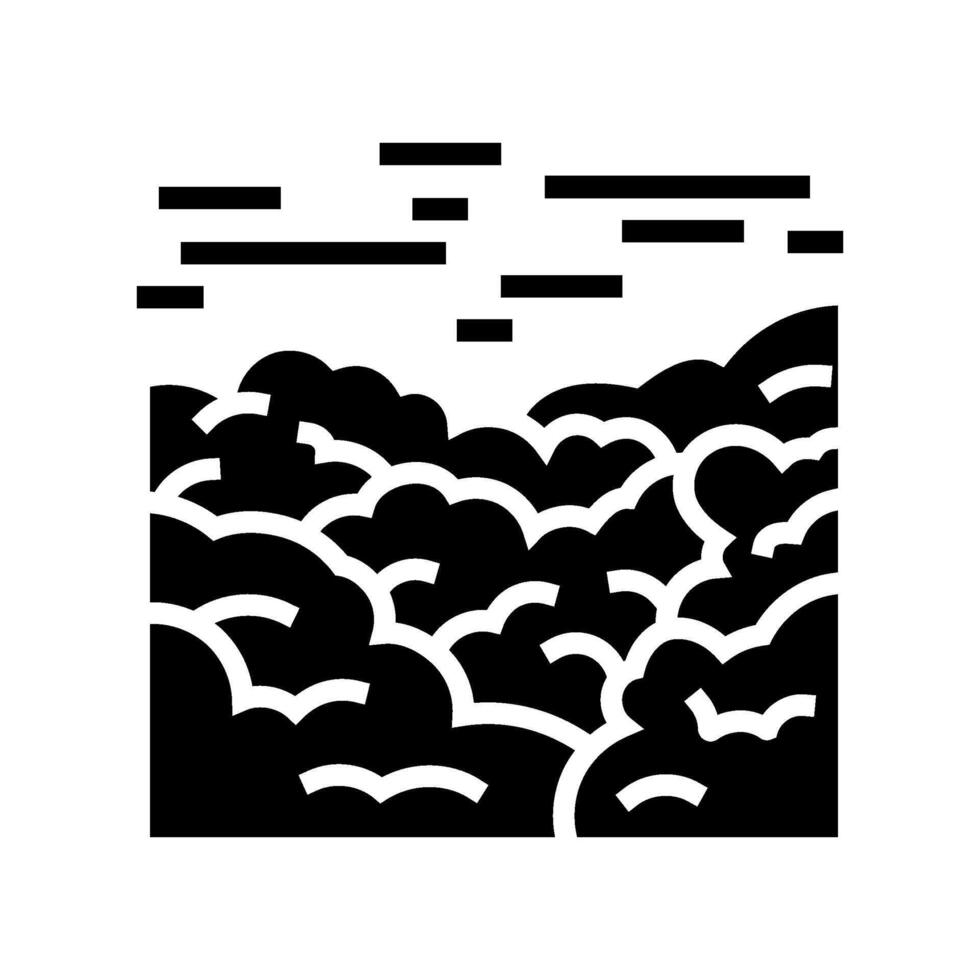 fog weather natural phenomena glyph icon illustration vector