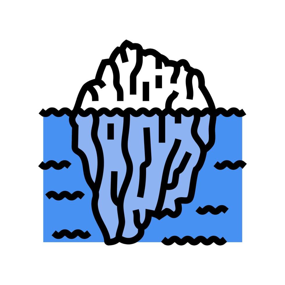 iceberg weather natural phenomena color icon illustration vector