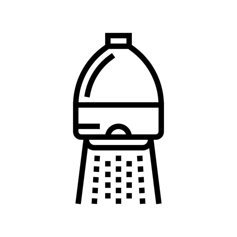 low flow showerhead water saving line icon illustration vector