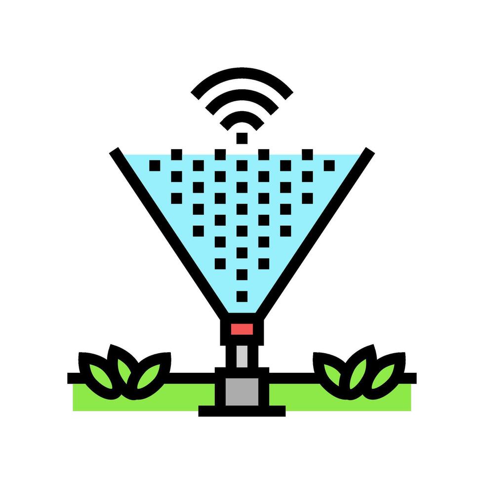 smart irrigation water saving color icon illustration vector