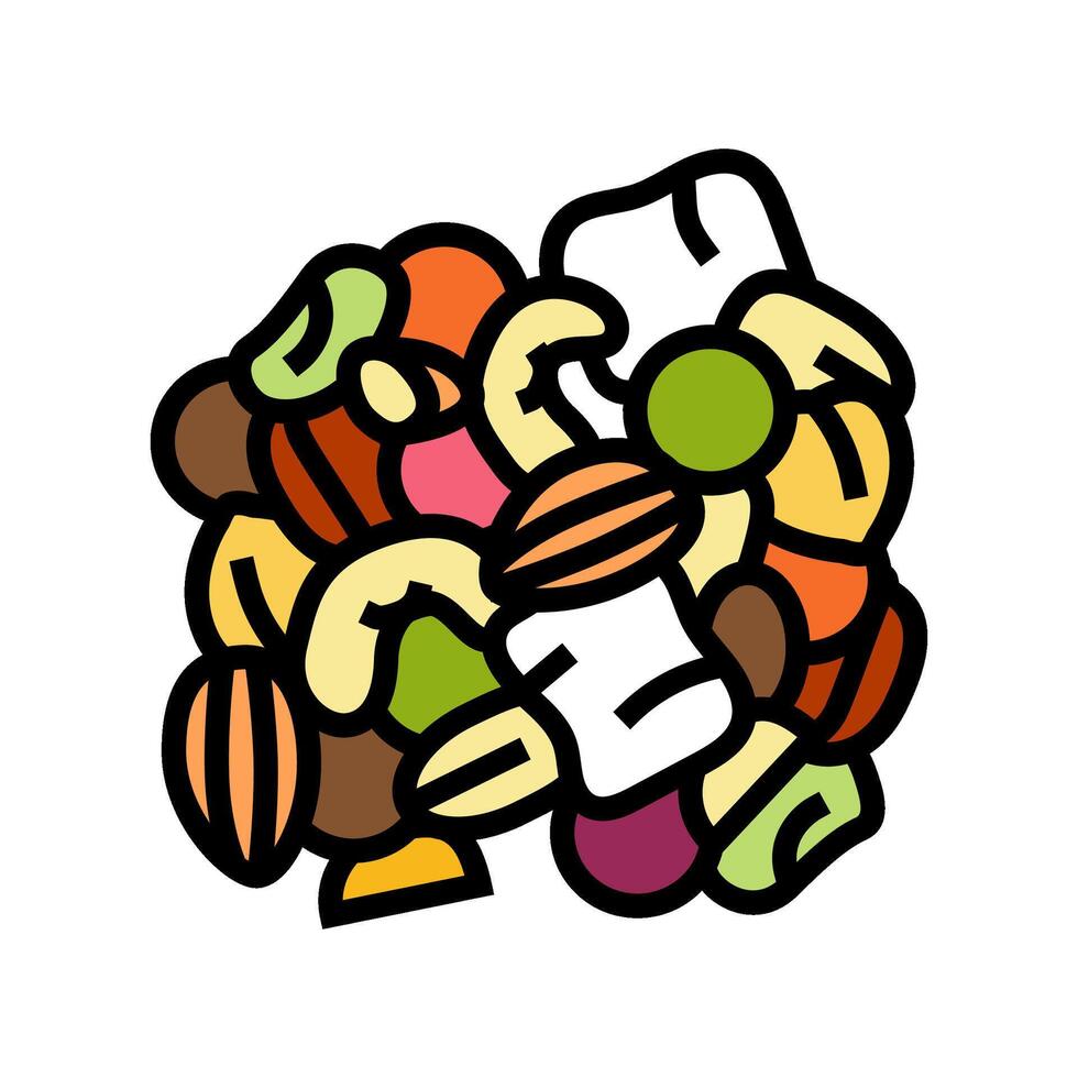 trail mix snack food color icon illustration vector