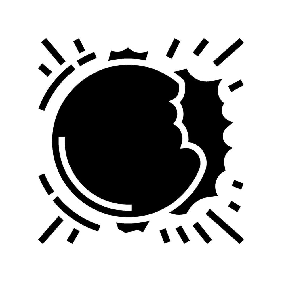 solar eclipse weather natural phenomena glyph icon illustration vector