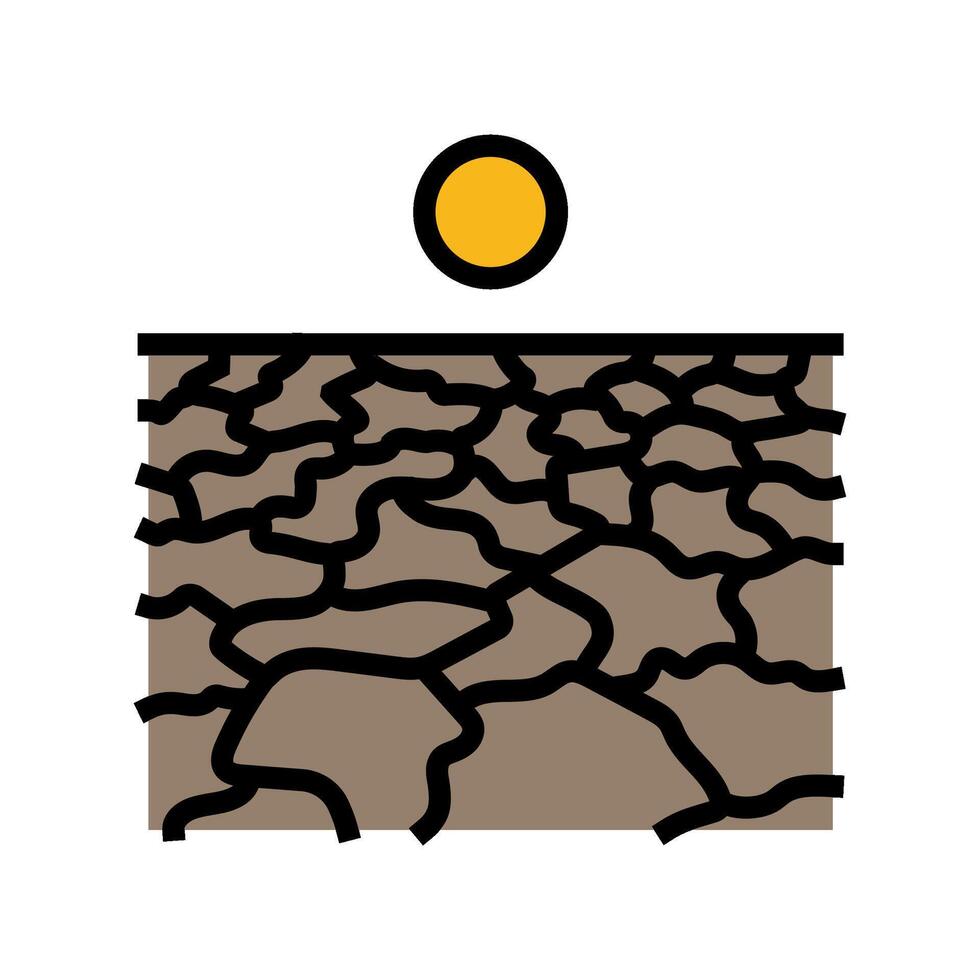 drought weather natural phenomena color icon illustration vector