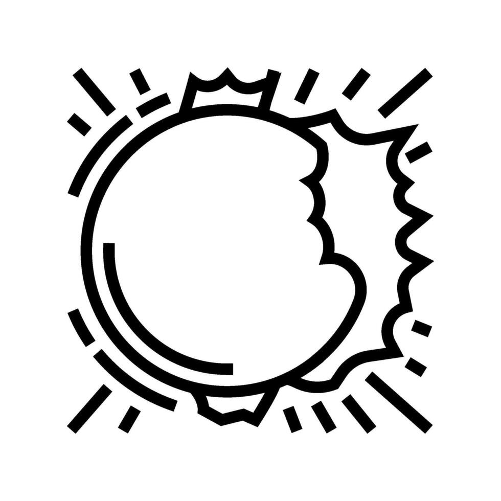 solar eclipse weather natural phenomena line icon illustration vector