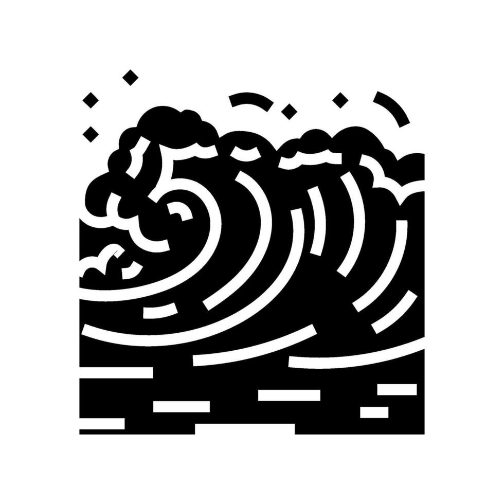 tsunami wave weather natural phenomena glyph icon illustration vector