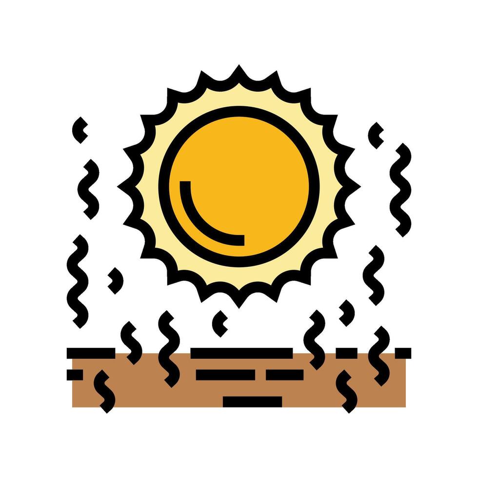 heatwave weather natural phenomena color icon illustration vector