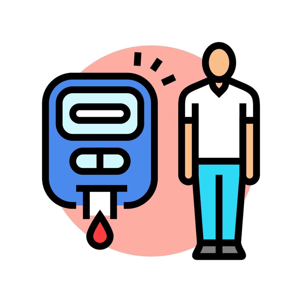 diabetes man disease color icon illustration vector