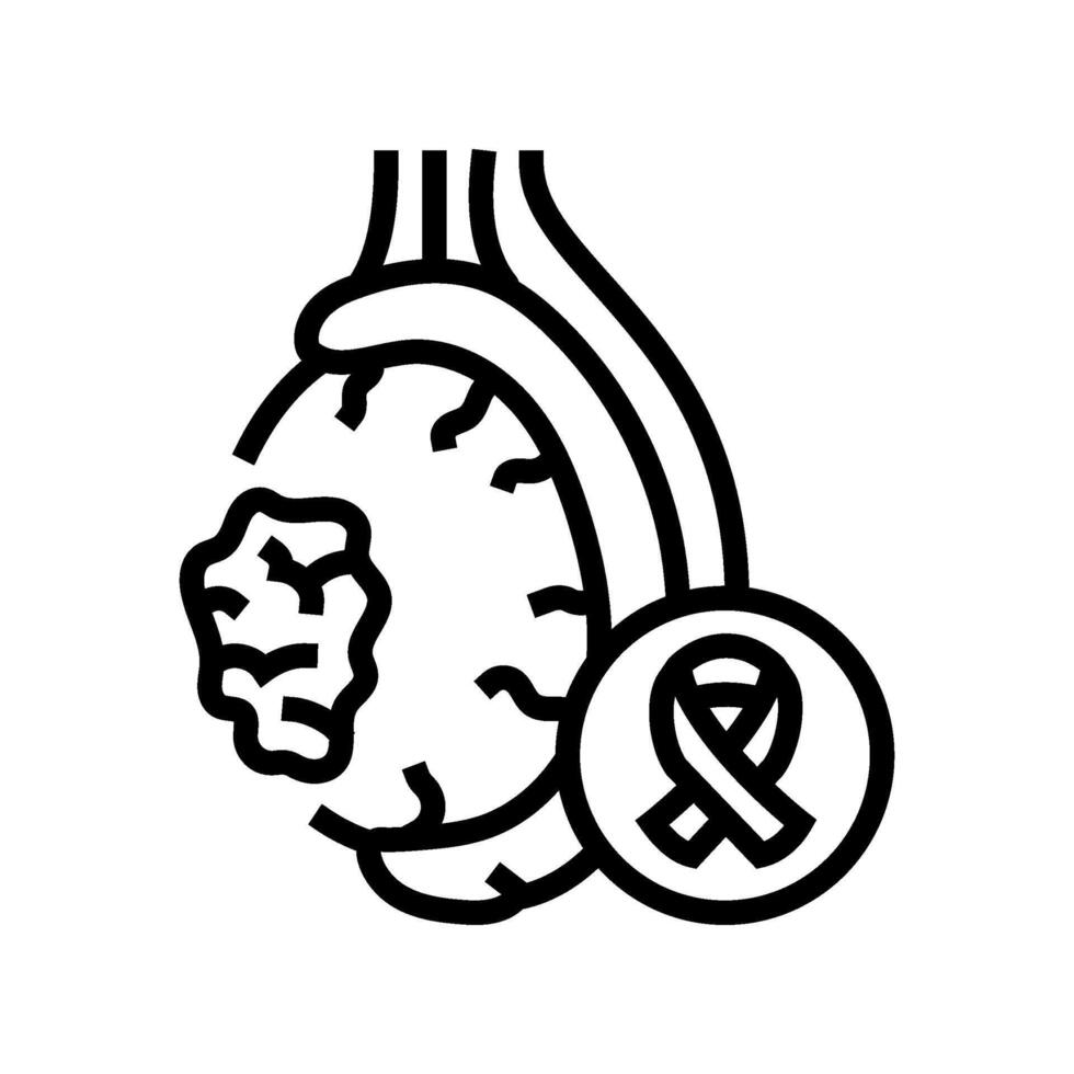 testicular cancer man disease line icon illustration vector