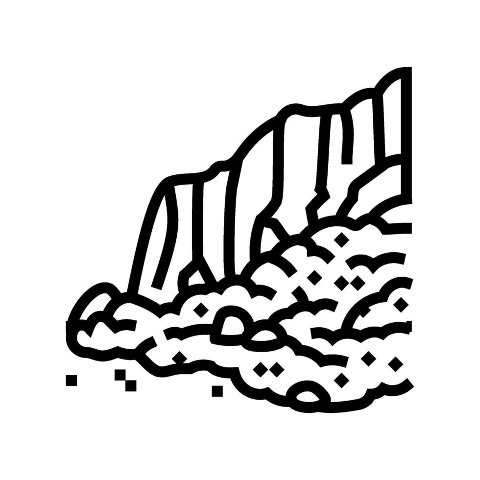 landslide weather natural phenomena line icon illustration vector