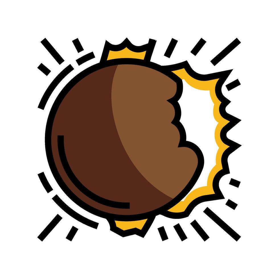 solar eclipse weather natural phenomena color icon illustration vector