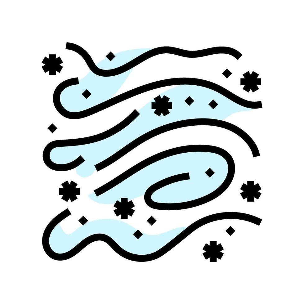 blizzard weather natural phenomena color icon illustration vector